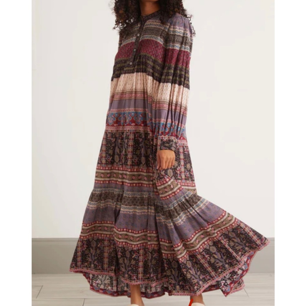 NWT Sea Brooke Border Long Sleeve Pintuck Dress - XS